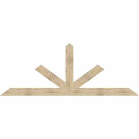 Ekena Millwork Saratoga Rough Sawn Timber Gable Bracket, Douglas Fir, 108"W x 40"H x 2"D x 6"F, 9/12 Pitch GBW108X40X0206SAR00RDF